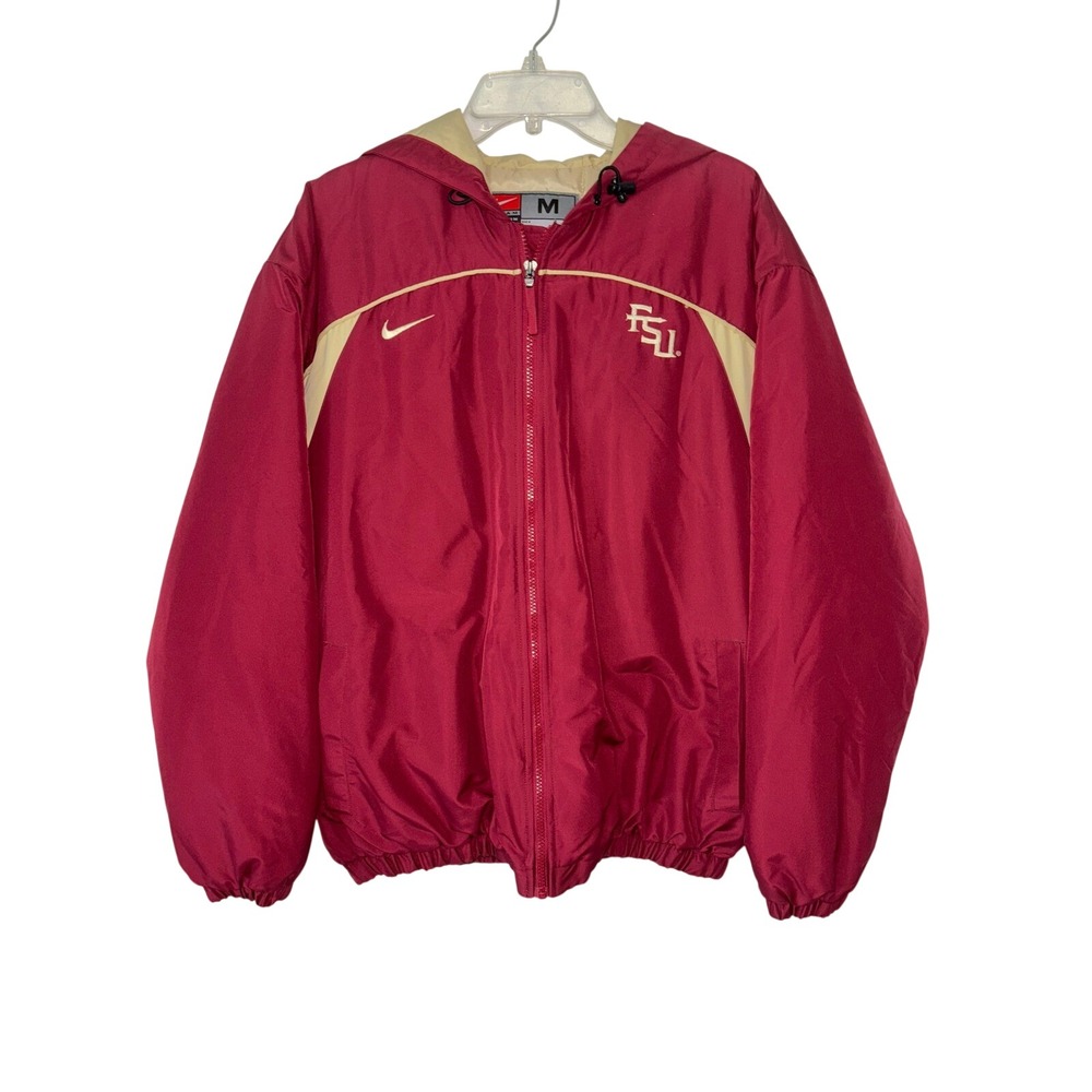 Vintage 2003 Nike Florida State Seminoles FSU Hooded Jacket Mens Medium Garnet